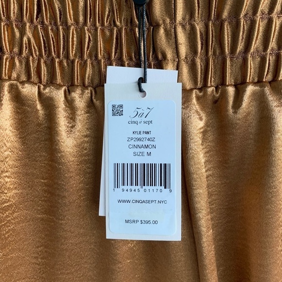CINQ A SEPT Kylie Satin High-Rise Pants: Cinnamon - Picture 12 of 16